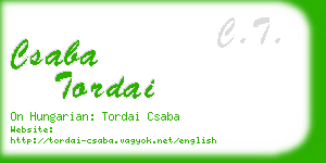 csaba tordai business card